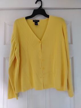 Sunny Yellow V-Neck Button Front Cardigan
